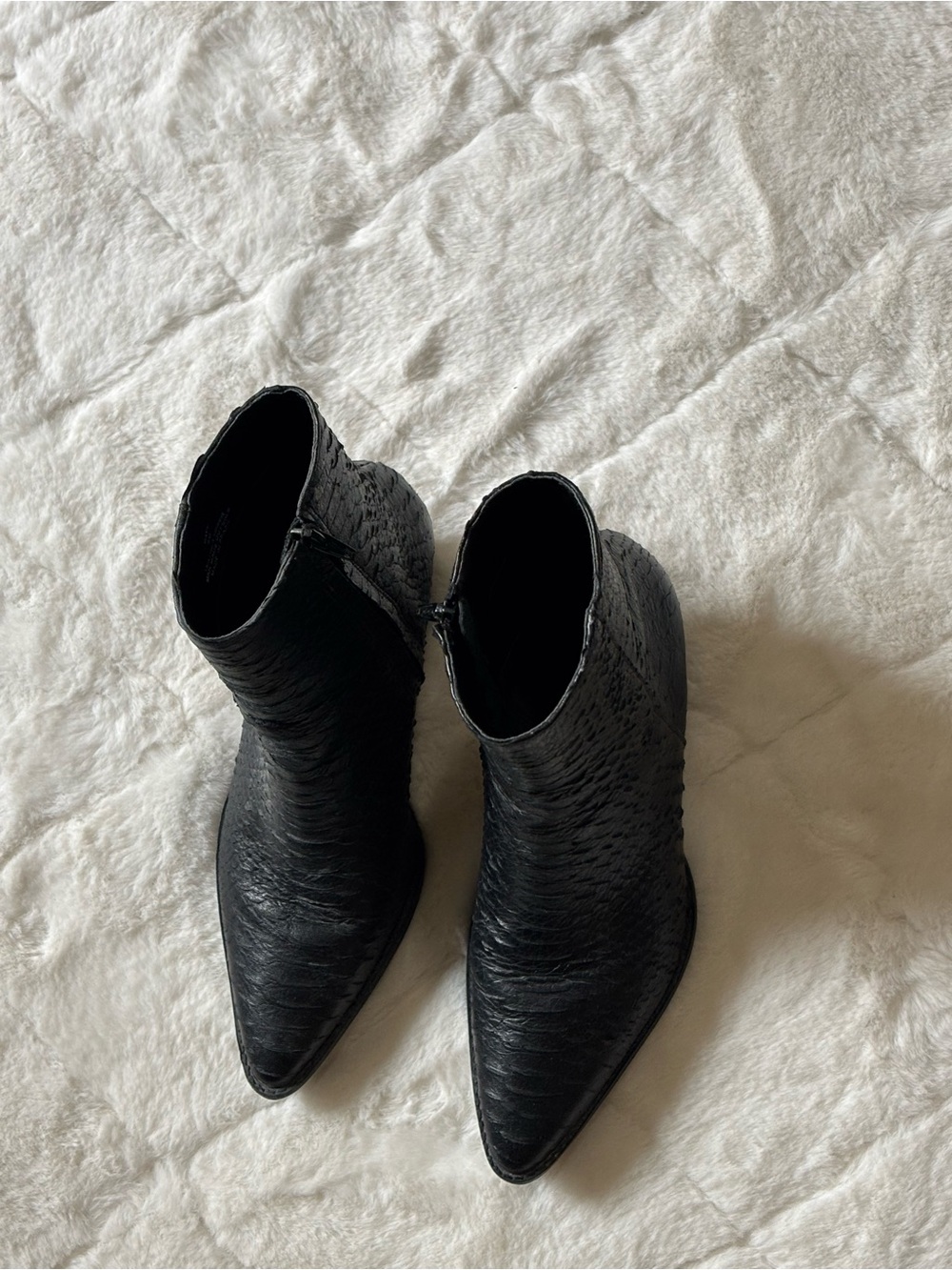 Matisse Caty Black Textured Pointed-Toe Ankle Boots - Picture 8 of 13